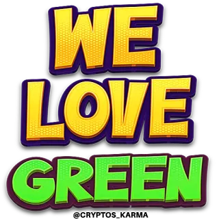 💚 WE LOVE GREEN verde, amore, amiamo il verde, testo, adesivo telegram sticker