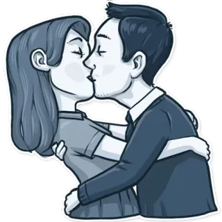 😚 kiss, couple, love, romance, emotions telegram sticker