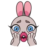 😨 kelinci, terkejut, kartun, binatang, imut, bunny telegram sticker