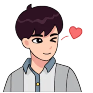 😉 anime, cute, love, heart, cartoon telegram sticker