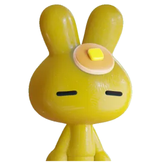 🟡 bunny, pancake, toy, yellow, cartoon, food whatsapp sticker