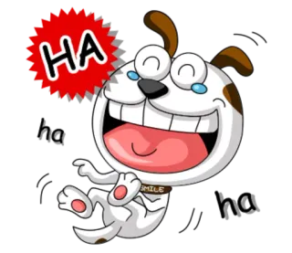 😂 HA chien, dessin animé, rire, drôle, animal telegram sticker