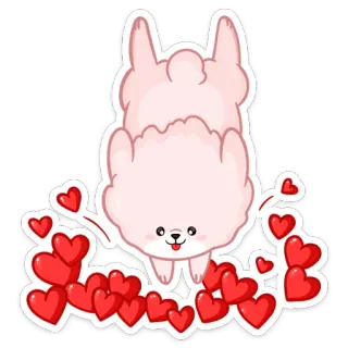 💞 chien, coeurs, mignon, chiot, amour, dessin animé telegram sticker