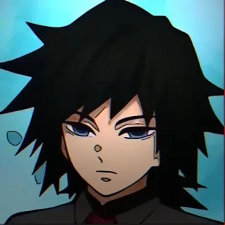 😕 Giyu Tomioka Demon Slayer Giyu Tomioka, Demon Slayer, Anime, Manga, Personaggio, Opera d'arte whatsapp sticker