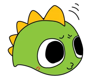 😗 динозавр, мультфильм, милый, животное, наклейка, ящерица telegram sticker
