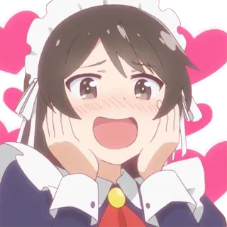 😄 アニメ, メイド, かわいい, 漫画, ハート, 可愛い telegram sticker