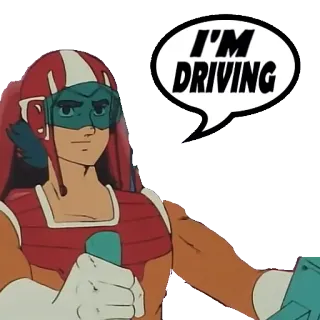 🚗 I'M DRIVING lái xe, hoạt hình, mũ bảo hiểm, hành động, anime telegram sticker
