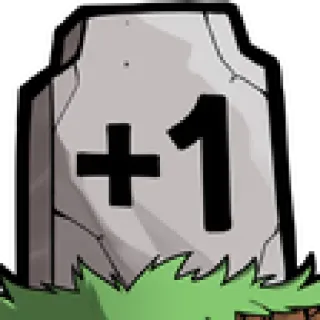😵 +1 tombstone, death, grave, number, score telegram sticker