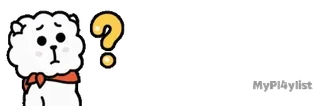 🔹 RJ ? cartoon, cute, question, uncertain whatsapp sticker