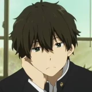 🗿 Houtarou Oreki Hyouka Anime, Nhân vật, Houtarou Oreki, Hyouka, Con trai, Đồng phục học sinh telegram sticker