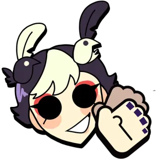 👏 cartoon, meisje, vogel, sticker telegram sticker