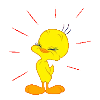 😃 Tweety Bird мультфильм, Твити, птица, желтый, Looney Tunes, милый, анимированный telegram sticker