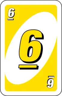 💛 uno, card game, yellow, number, game whatsapp sticker
