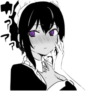 😳 Anime, Manga, Maid, Gadis, Lucu, Kartun, Ilustrasi telegram sticker