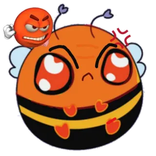 😡 abelha, zangado, emoji, desenho animado, fofo, inseto telegram sticker