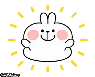 😄 coelho, fofo, kawaii, molang, adesivo, desenho animado, animação whatsapp sticker