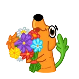 💐 Karotte, Blumen, Niedlich, Gemüse, Strauß, Cartoon, Pflanze telegram sticker
