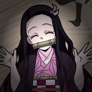 🌺 Nezuko Kamado Demon Slayer アニメ, 禰豆子, 鬼滅の刃, マンガ, 可愛い, キャラクター, 女の子 telegram sticker