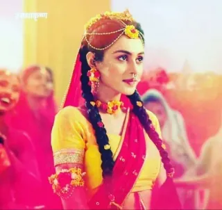 😍 राधाकृष्ण Indian, woman, portrait, traditional, jewelry, Hinduism, culture telegram sticker