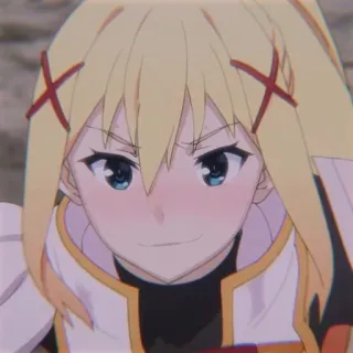 😏 Darkness KonoSuba Anime, Oscurità, KonoSuba, Personaggio, Bionda, Donna telegram sticker