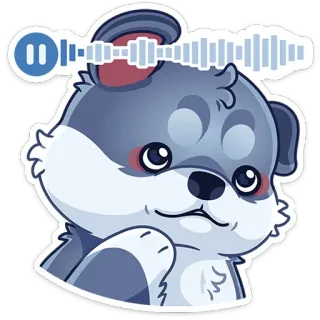 🦻 anjing, anak anjing, stiker, kartun, lucu, gelombang suara, jeda telegram sticker