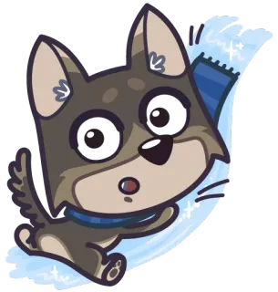 😮 cão, cachorro, fofo, animal, desenho animado, animal de estimação, adesivo telegram sticker