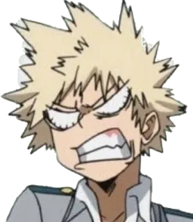 😡 Katsuki Bakugo My Hero Academia anime, cartoon, katsuki bakugo, my hero academia, angry, expression, character telegram sticker