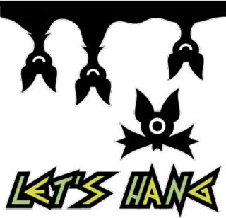 😜 LET'S HANG bats, halloween, hanging, cute, animals telegram sticker