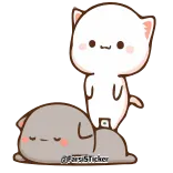 🌟 @JSSticker แมว, สัตว์, น่ารัก, คาวาอิ, สติกเกอร์, ลูกพีช, โมจิ telegram sticker