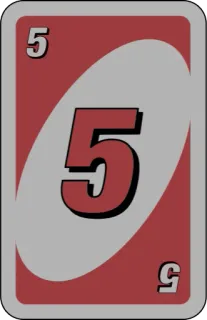 ❤️ uno, card, number, game, 5 whatsapp sticker