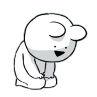 😐 Dibujo animado, Personaje, Simple, Blanco, Ilustración, Kawaii telegram sticker