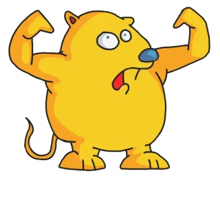 💪 cartoon, animal, rat, muscle, flexing, funny telegram sticker