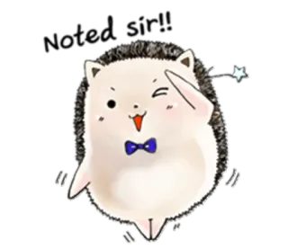 😉 Good day! hérisson, mignon, bonne journée, salutation, dessin animé telegram sticker