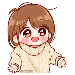 💞 @HAWKS Hoạt hình, Anime, Cô gái, Dễ thương, Kawaii telegram sticker