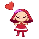 ♥️ мультфильм, сердце, любовь, милый, красный, персонаж whatsapp sticker