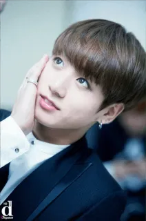 ☺️ Jungkook K-pop, zanger, BTS, idool, mannelijk, portret telegram sticker