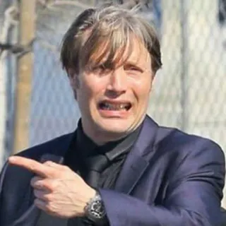 👈 Mads Mikkelsen 俳優, 指差し, 男性, 有名人 telegram sticker