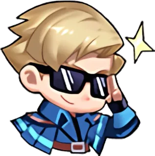😎 cool, sunglasses, star, anime, character telegram sticker
