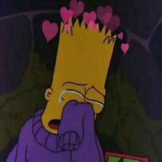 😿 Bart Simpson The Simpsons bart simpson, weinen, herzen, cartoon, traurig whatsapp sticker