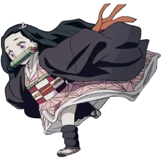 🏃‍♀️ Nezuko Kamado Demon Slayer Нэдзуко, Клинок, рассекающий демонов, аниме, манга, милая, персонаж telegram sticker