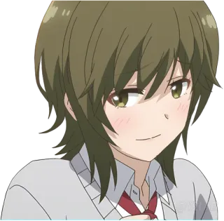 😏 Anime, Desenho animado, Garota, Uniforme escolar whatsapp sticker