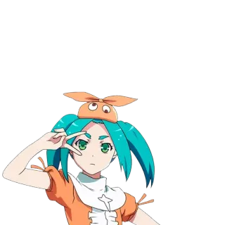 ❤️ anime girl, peace sign, cartoon, character, cute, illustration telegram sticker