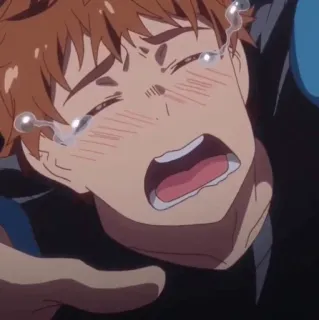 💚 anime, crying, sad, upset, emotional, tears telegram sticker