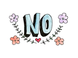 😑 NO no, flowers, heart, prohibition, negative, denial telegram sticker