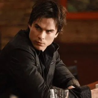🖤 Damon Salvatore The Vampire Diaries vampir, merenung, Ian Somerhalder, acara TV telegram sticker