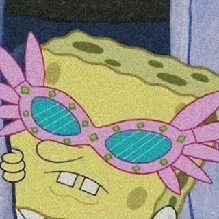 🥢 Spongebob Spongebob, cartoon, glasses, funny, character whatsapp sticker