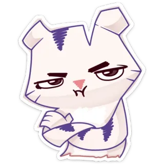 ☹ tier, cartoon, figur, katze, tiger, süß, einstellung, arrogant telegram sticker