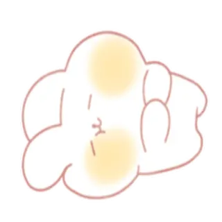 😞 imut, binatang, kelinci, kawaii, kartun whatsapp sticker