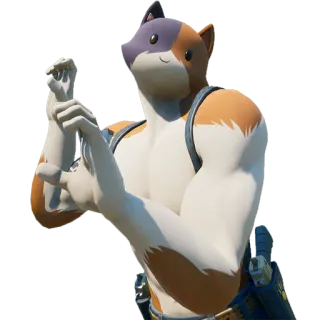 🐈 Meowscles Fortnite Katze, muskulös, Muskeln, Videospiel, anthropomorph telegram sticker