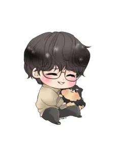 🥰 만화, 귀여운, 개, 안경, 치비, 미술 telegram sticker